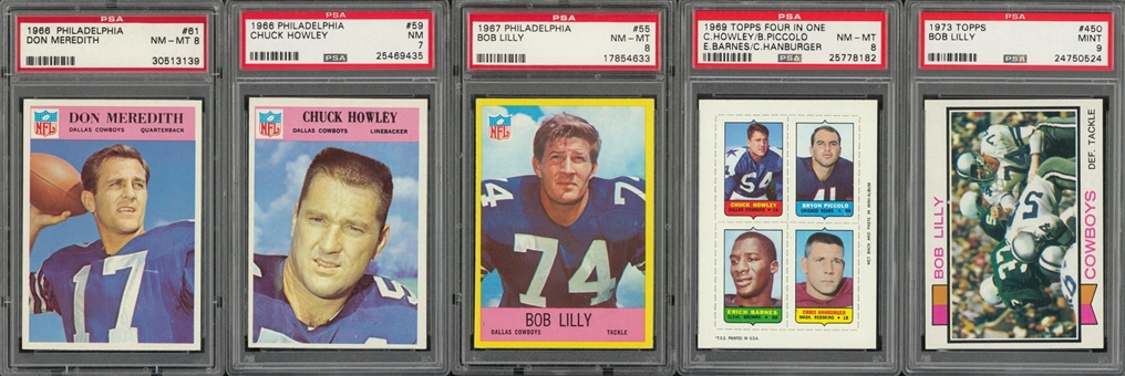 1966-1973 Topps and Philadelphia "Dallas Cowboys" PSA-Graded Collection (5 Different)